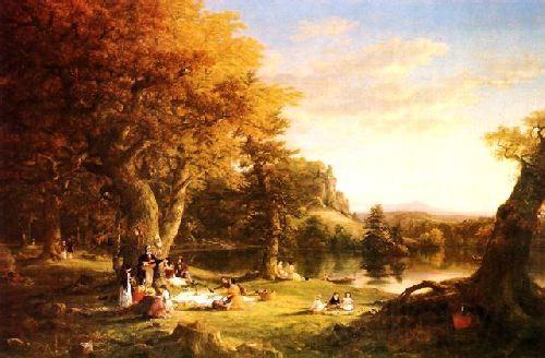 Thomas Cole The Hunter's Return Norge oil painting art